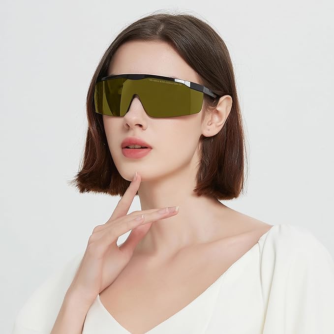 Alsenor IPL 190nm-480nm & 750nm-2000nm Laser Safety Glasses Goggles For Laser Cosmetology Operator Eye Protection And Laser Hair Removal Treatment