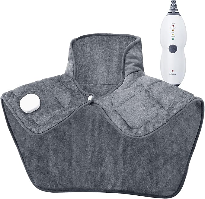 Heating Pad for Back Pain and Cramps Relief, 2.2lb Weighted Heating Pads for Neck and Shoulders, Extra-Large Soft Electric Pad with 4 Heat Settings, Auto-Off, Gifts for Women Men Mom Dad, 19" x 22"
