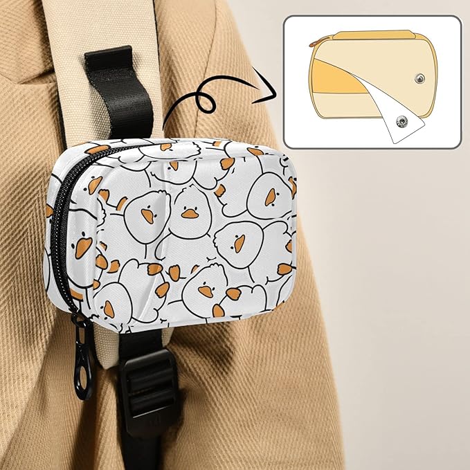 Pill Box Cute Duck 7 Day Pill Case Travel Pill Organizer Bag with Zipper Portable Weekly Vitamin Medicine Supplement Holder Pouch Bag