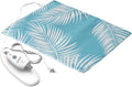 Pure Enrichment PureRelief Express Designer Series Electric Heating Pad - 12” x 15” Fast-Heating with 4 Heat Settings, Machine-Washable Fabric, & 2-Hour Auto Safety Shut-Off - Palm Aqua
