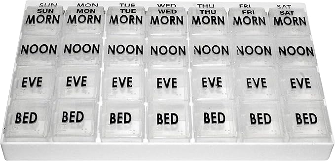 Pill Box Organizer - 28 Compartment