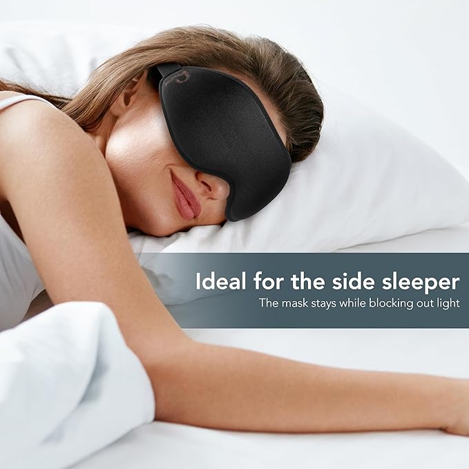 Eyelash Protection Sleep Mask Extra Deep Zero Pressure 3D Eyelash Extension Sleeping Mask 100% Light Blocking Blackout Night Blindfold Side Sleeper Design for Lashes