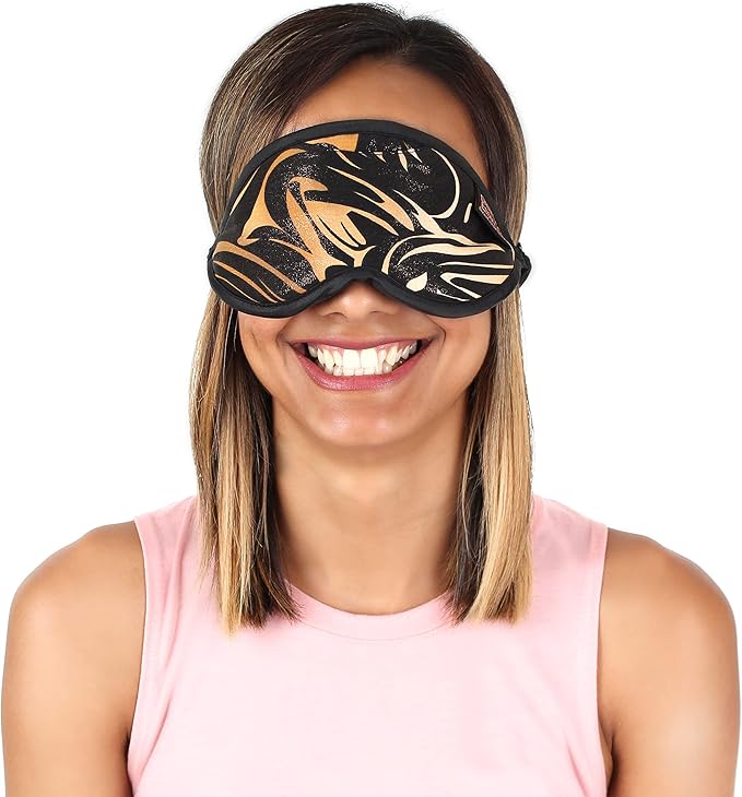 Dream Essentials Dream Essence Aromatherapy Sleep Mask, Handmade in The USA, Comes with Removable Organic French Lavender Sachet (Latte Shimmer)