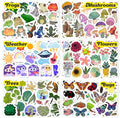 BulbaCraft Nature Stickers - Flowers, Mushrooms, Leaves, Plants, Insects & Bugs Stickers, Nature Party Decoration & Favors, Gifts for Women & Men