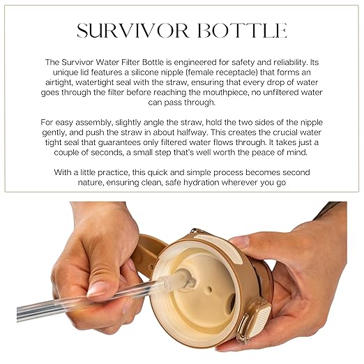 Survivor Nanofiber Fast Flow Filtered Water Bottle Earth