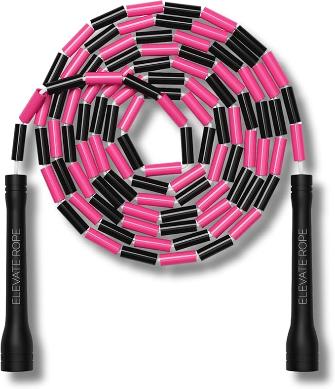 Elevate Rope Professional Beaded Jump Rope - 3m Adjustable, Quality Beads & Poly Cord - For Freestyle, Cardio & Tricks - All Levels & Indoor/Outdoor Use
