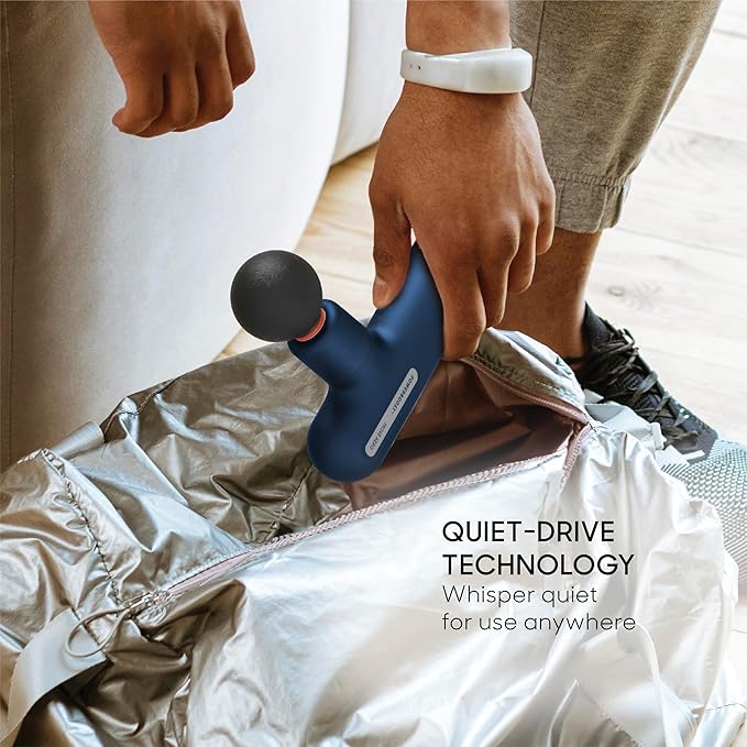 Sharper Image Powerboost Move Aero [New 2026 Version] Mini Deep Tissue Percussion Massage Gun| Muscle Recovery & Pain Relief Massage Tool| Full Body Back & Shoulder Massager| Gift for Men Women