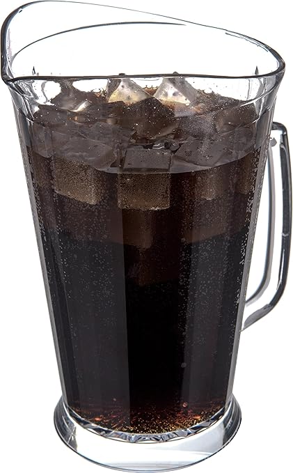 Carlisle FoodService Products Crystalite Tall Pitcher Rounded Pitcher for Restaurants, Catering, Kitchens, Plastic, 60 Ounces, Clear