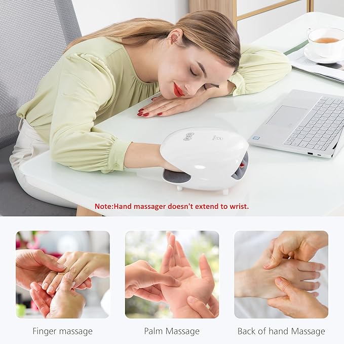 COMFIER FSA Wireless Hand Massager with Heat,3 Levels Compression & Heating,Rechargeable Hand Massager Machine for Carpal Tunnel,Gifts for Women,Men, HSA