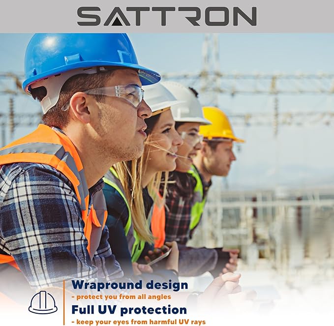 Clear Safety Glasses Bulk of 50, ANSI Z87.1 Eye Protection for Women Men, Scratch & Impact Resistant Protective Glasses, Ideal for Lab, Construction, Shooting