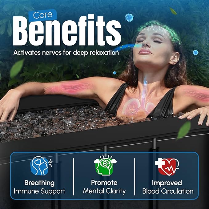 IcyPlunge Cold Plunge Tub - 140+ Gallon Ice Plunge for Athletes & Adults, Recovery & Inflammation Relief, Ice Bath Tub with Water & Filter Treatments, XXL Oval Size