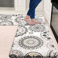 Sofort Kitchen Mat, Cushioned Anti Fatigue Kitchen Rug Set, 2 Pieces Non Slip Waterproof Kitchen Mats for Floor, Comfort Heavy Duty Standing Mat for Kitchen, Laundry, Sink, Office, Desk