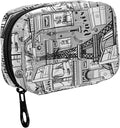 Fustylead Sights of Paris Travel Pill Case Bag with Zipper Weekly Pill Box 8 Compartments 7 Day Personal Pill Case Purse Medicine Case Organizer