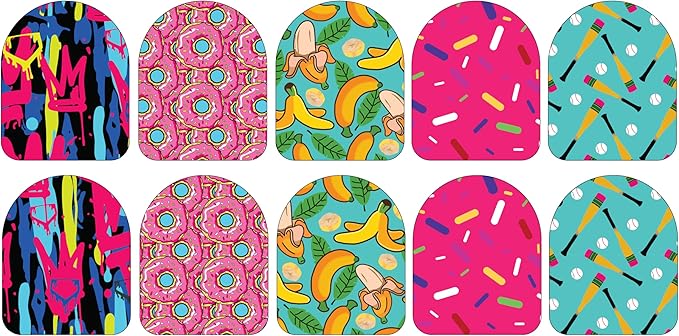 Glucomart Fabic Stickers for Omnipod (10 Count) – Maximum Strength, Waterproof & Hypoallergenic (Baseball) (Omnipod Stickers)