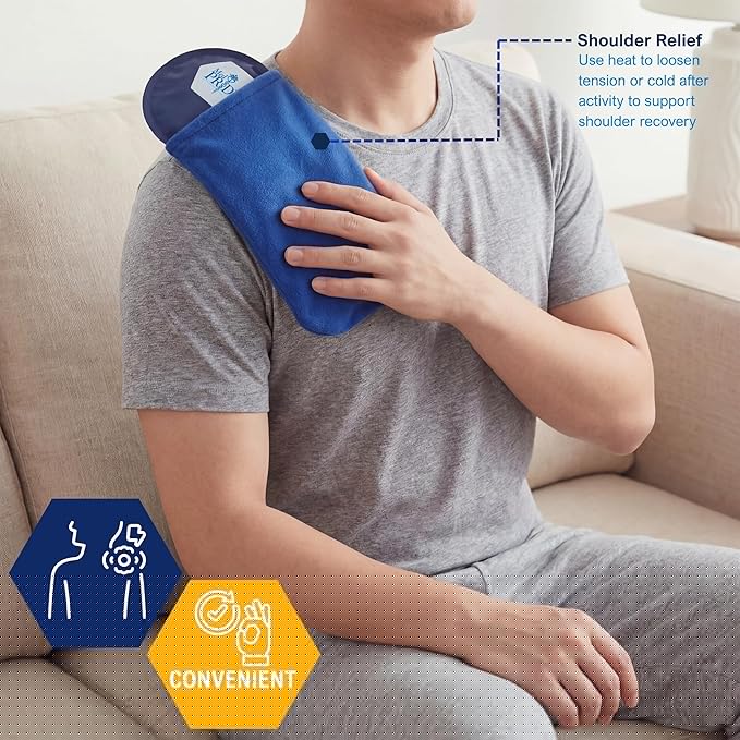 MED PRIDE Reusable Hot Gel Pack and Cold Therapy Belt with Sleeve [2 Pack], Microwavable Hot Gel Bag for Pain Relief, Injuries, Headaches, Knee Pain