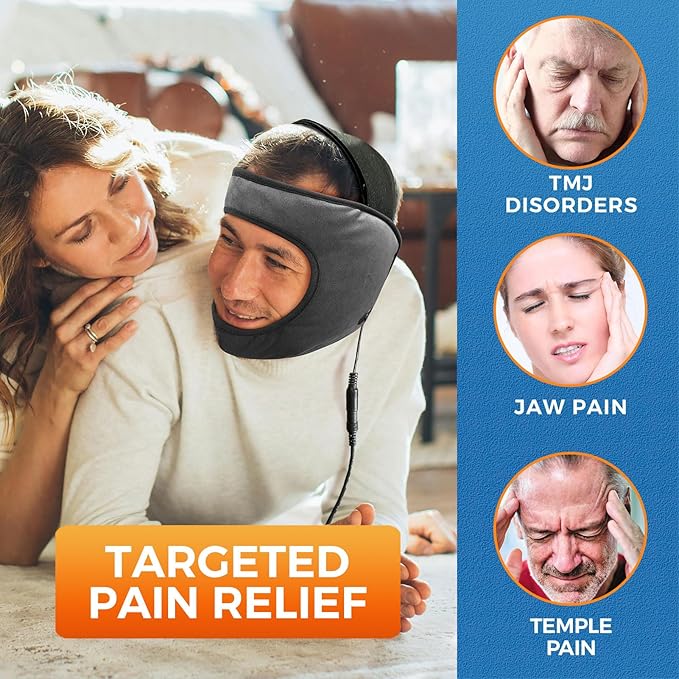 sticro Electric TMJ Heating Pad for Jaw Pain, Moist Heat for TMJ Relief with 3 Temp & 5 Timer Settings, Super Soft Heated Face Mask for Chin Cheek Jaw Clenching Relief