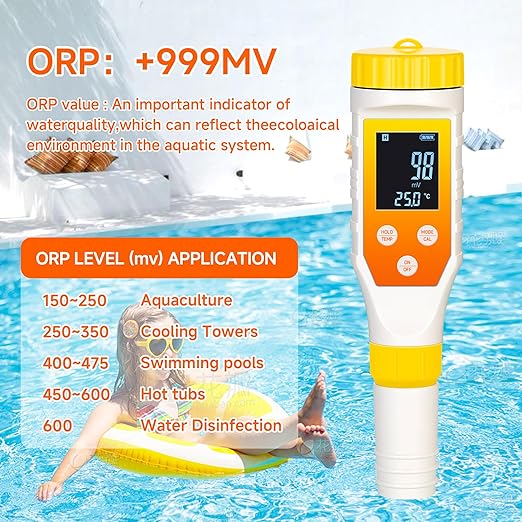 Hydrogen Water Tester,PH Meter 7 in 1 H2/TDS/EC/ORP/Salt/Temp with ATC & Backlight,Hydrogen Water Tester for Filtered Water, TDS Meter for Juice,Coffee,Your Plants.