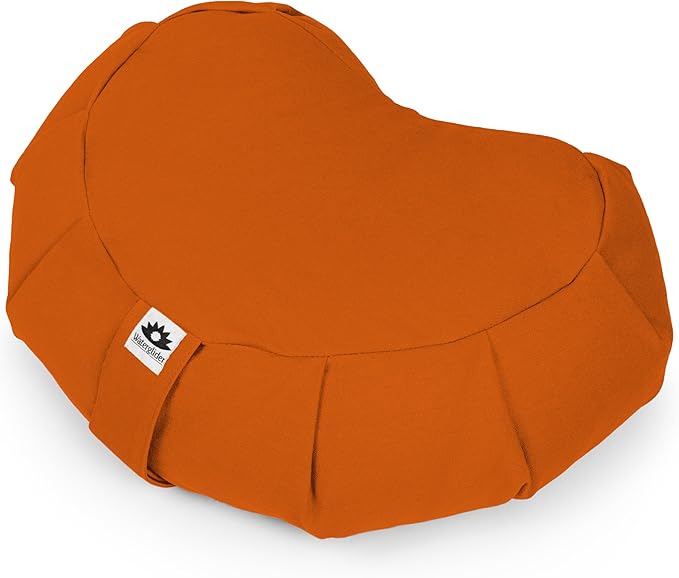 Meditation Cushion (Desert Sunset) Crescent, Buckwheat Husk Filled, Floor Pillow or Cushions, Yoga Seat, Zafu, Made in The USA