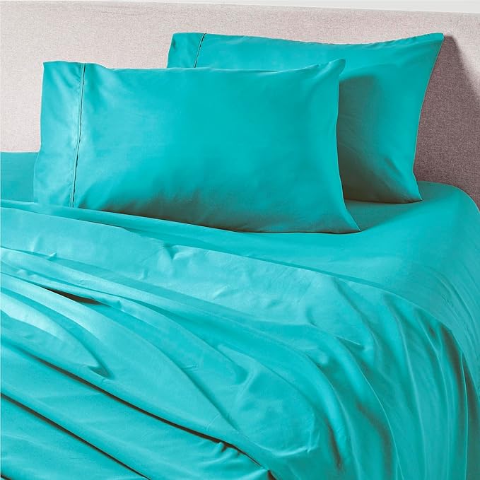 PeachSkinSheets Cooling Bed Sheets for Hot Sleepers - Ultra-Soft Breathable Luxury Microfiber Sheet Set, Moisture-Wicking, Deep Pocket, Oeko-TEX® (King Size, Tiki Turquoise)