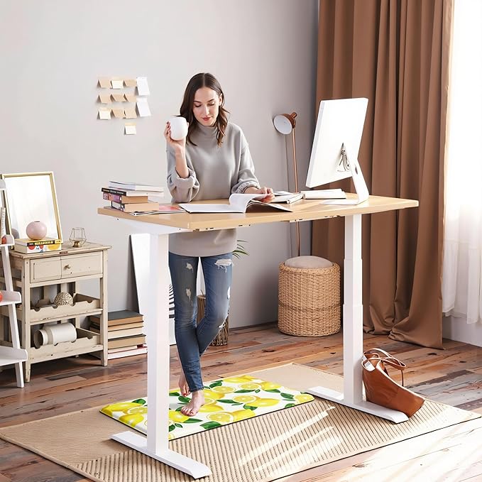 Lemon Kitchen Mats for Floor Anti Fatigue Mats for Kitchen Floor Cushioned Non Skid Washable Memory Foam Kitchen Rug and Mats for Bedroom Office Sink Laundry