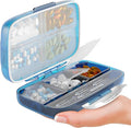 Moisture Proof Pill Sorter Organizer Box Dispenser Home Supplement Holder Portable Vitamin Jumbo Size 8 Compartment Airtight Travel Pill Container Daily Medicine