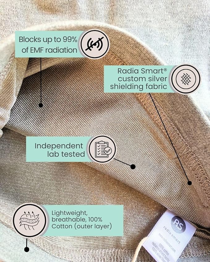 Radia Smart® Newborn E M F Protection Beanie Unisex Boy or Girl, Infant Beanie, Support Digital Health Wellbeing Beanie, Reduce Wireless Energy Concern for Babies Grey