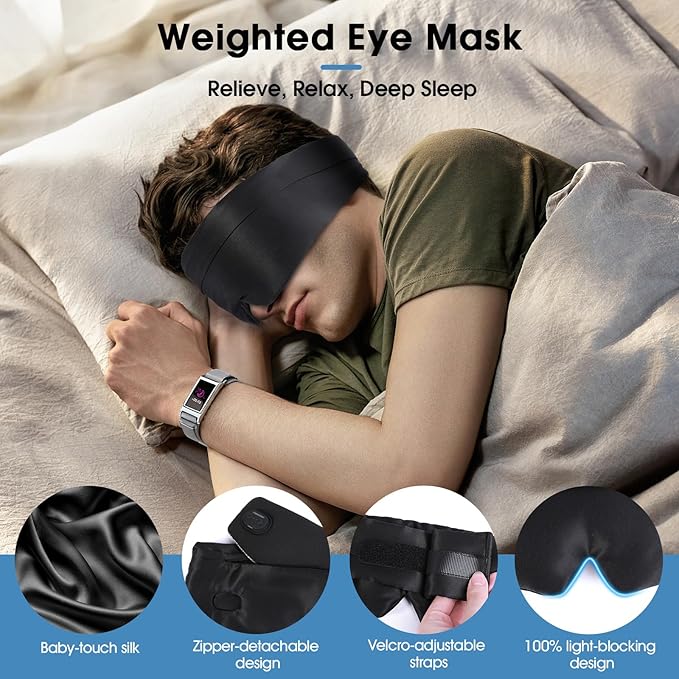 Heated Eye Masks for Dry Eyes, Cordless Silk Mask, 3 Heat Levels Electric Heating Pad for Eye Strain Relief & Fatigue,Ideal Eye Mask for Men Women,Sleep,Travel,Relaxation