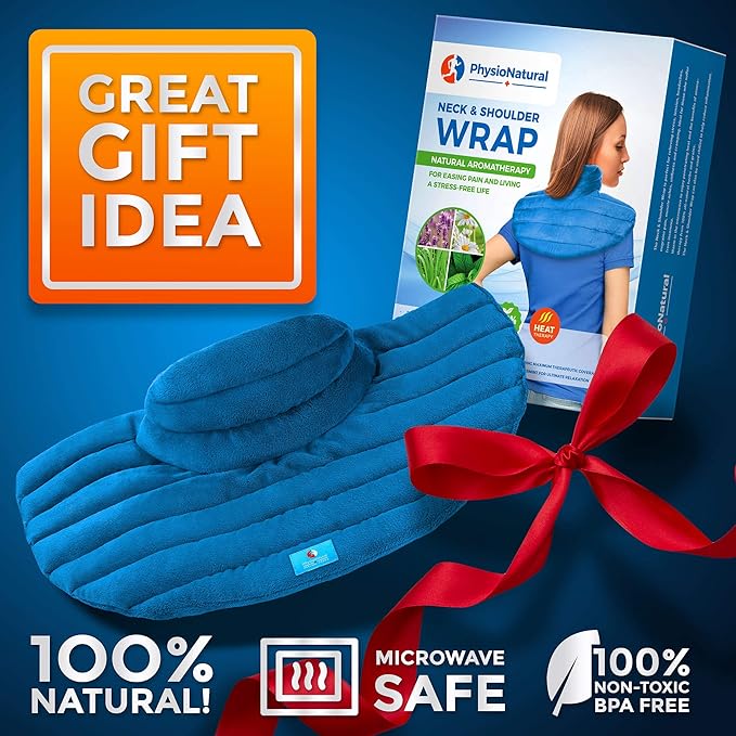 Weighted Neck and Shoulder Wrap - Instant Relief for Tension and Stress, Migraines, Headaches, Aches, Spasms - Deep, Penetrating Muscle Relaxation with Herbal Aromatherapy