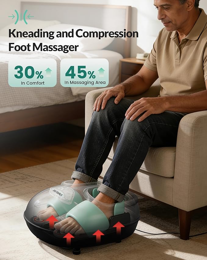Snailax Foot Massager with Heat, FSA Eligible [2026] Upgraded Shiatsu Feet Massager Machine for Plantar Fasciitis Neuropathy, Rolling Compression HSA Foot Massage, Fits Size up to 14“, Gifts for Men