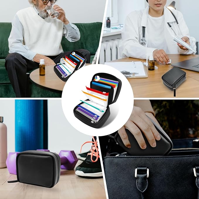 A8 Waterproof Pill Organizer with 28 Pill Pouches Set