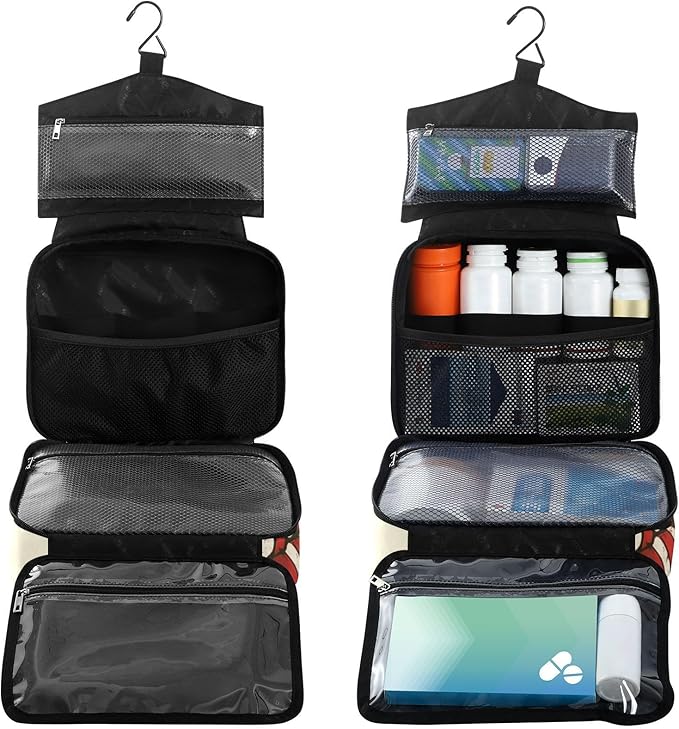 Fustylead Retro Baseball Large Medical Storage Bag with Zipper Empty First Aid Bag Trauma Kit for Traveling Hiking Camping Backpacking