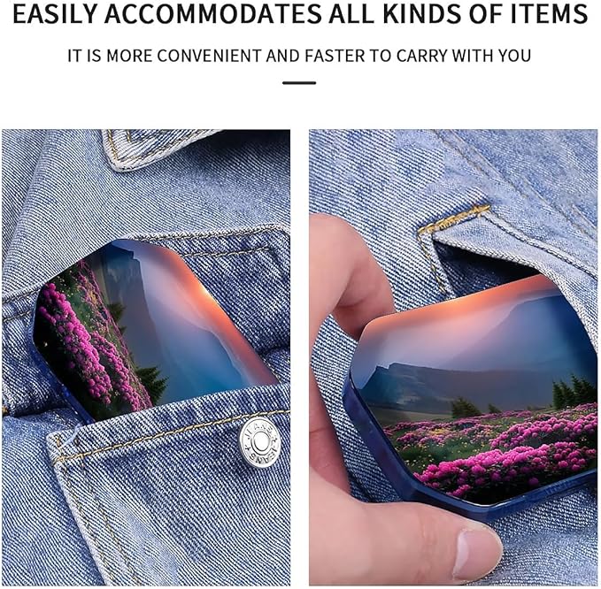 This Portable Pink Rhododendron Sunset Pattern 6-Compartment Pillbox Can Be Placed in A Pocket Or Wallet to Store Vitamins, Medicines Fish Oil Health Supplements Other Medications.