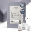 GroundLuxe Organic Fitted Grounding Sheet in Gray for a California King Size Bed