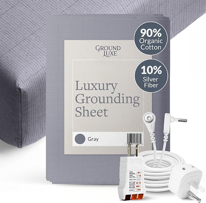 GroundLuxe Organic Fitted Grounding Sheet in Gray for a Twin XL Size Bed