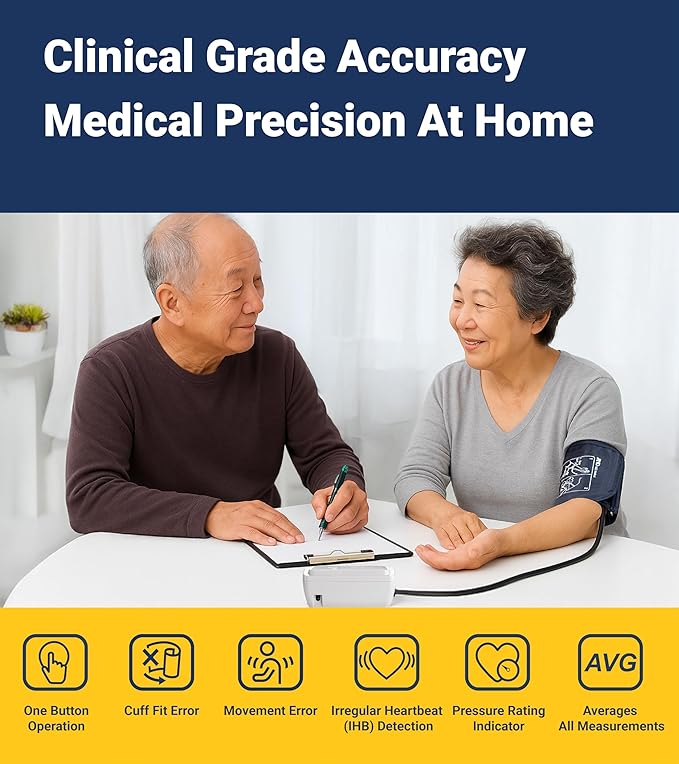 A&D Medical Blood Pressure Monitor for Home Use, UA-767F, Wide-Range Cuff (8.6-16.5"/22-42cm), 4 User, Easy to Use, Body Movement & Cuff Fit Detection Error, Batteries, Carrying Case