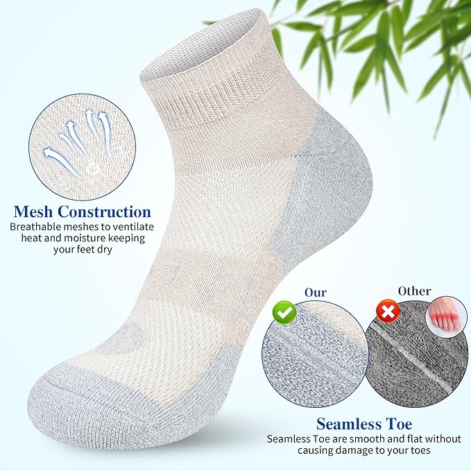 Diabetic Socks for Men,6 Pairs Ankle Mens Diabetic Socks,Diabetic Neuropathy Socks for Men Size 9-11/10-13/13-15.
