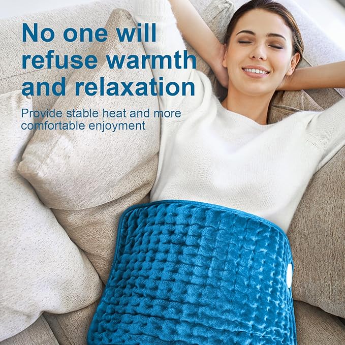 Heating Pad for Back, Electric Heating Pads for Cramps/Abdomen/Waist/Shoulder with 6 Heat Settings and Auto-Off, Moist/Dry Heat pad, Christmas Gifts for Women Men Mom Dad, 16" x 24"