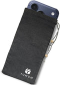 TOMUM EMF Shield Sleeve for Cell Phone - EMF Protection Smartphone Pouch - Anti EMP Bag - Signal Blocking Case for Radiation EMP 5G RFID Black