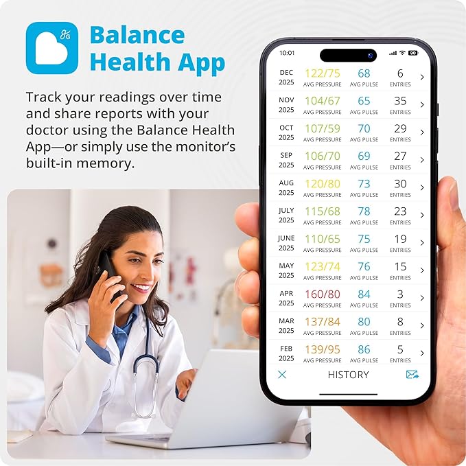 Greater Goods Bluetooth Blood Pressure Monitor with Extra-Large Cuff (15.7"–20.5") – Automatic Digital Upper Arm BP Monitor for Large Arms, Easy-to-Read Backlit Display, Complete Home Kit