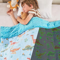 yescool Weighted Blanket 5 Pounds Weighted Lap Blanket, Glow in The Dark Dinosaur Heavy Blankets, Warm Minky Weighted Throw Blanket Gifts for 40-60lbs, 36"x48"