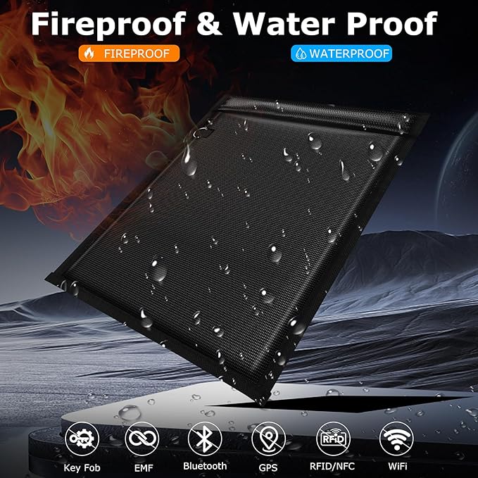 5 Pack Faraday Bags for Phones,RFID Key Fob Blocker Pounch Fireproof Waterproof EMP Proof Go Dark Bag for Cell Phone Block Signal and Anti-Tracking