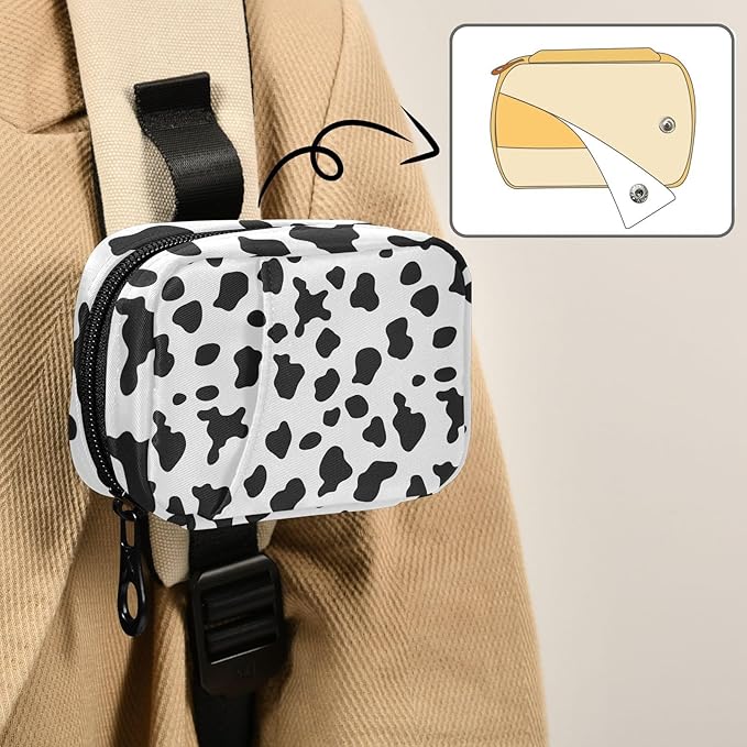 Daily Vitamin Medicine Organizer Cow Print Travel Pill Organizer Daily Medicine Container Twill Pill Case Bag