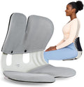 curble Grand(Extra Wide&Sturdy) Cover Set – Ergonomic Back Support Chair with Detachable Cover, Lumbar Support for Posture Correction & Lower Back Pain Relief, Perfect for Home & Office(Set Grey)