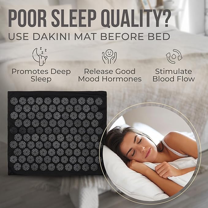Dakini Acupressure Mat and Pillow Set with Mini Pad - Acupuncture Mat Full Body Pain Relief