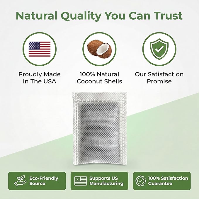 Green Piece® 24 Pack Distiller Filters – Activated Charcoal Carbon Sachets (Made in USA) | Odor & VOC Absorbing Water Filters Compatible with Megahome & Countertop Distillers