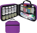 Large Pill Bottle Organizer - 10 Pockets Medicine Bag for Travel & Home Storage - Purple