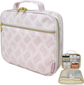 Medium Travel Pill Bottle Organizer, Slim Medicine Bag, Carrier for Medications and Medical Supplies - Jacquard Pink