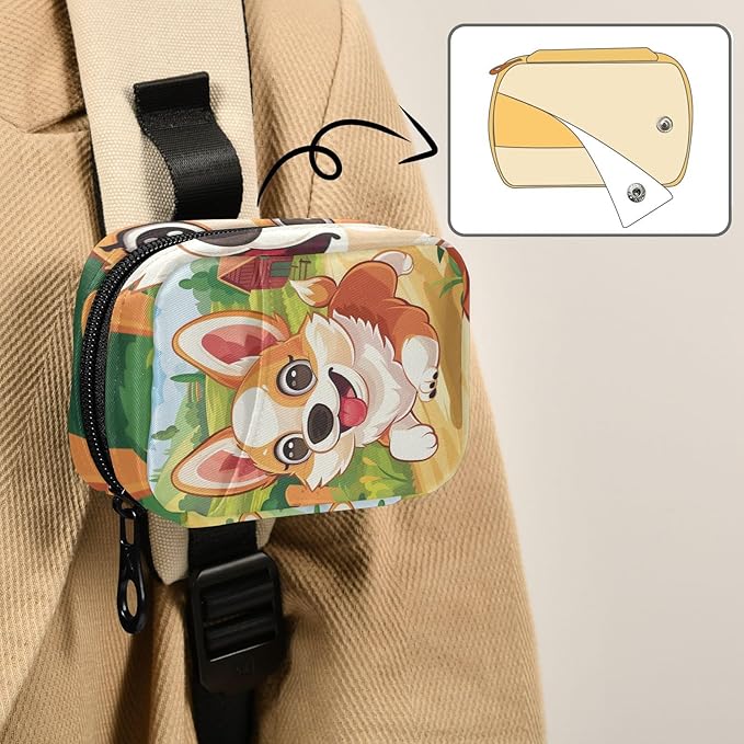 Farm Corgi Dog Travel Pill Organizer Weekly Small (Cute) Pill Box 7 Day Pill Case Vitamin Holder Pill Bottle Organizer