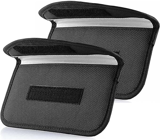 ONEVER 2 Pack Faraday Bags for Car Keys and Cell Phone, Signal Blocking Key Pouch Wallet, Anti-Tracking Anti Theft Car Protection, Cell Phone Signal Jammer WiFi/GSM/LTE/NFC/RFID, GPS Blocker Bag