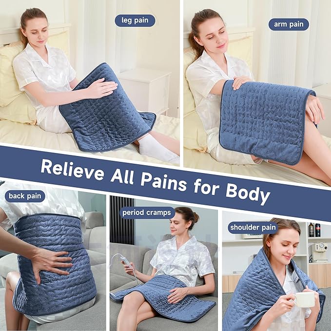 Heating Pad for Back Neck Shoulder, Heating Pads for Period Cramps Relief, Christma s, Father, Mother Gifts for Women, Men, Dad, Mom, Soft & Rapid Heat Large Size 17"x33"